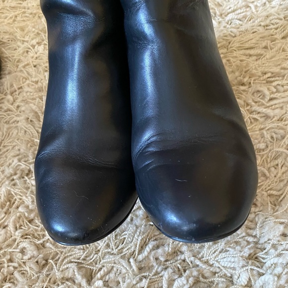 Banana Republic Ankle Boots Womens Black Leather Round Block Heel Retro, 9.5 - Picture 13 of 13